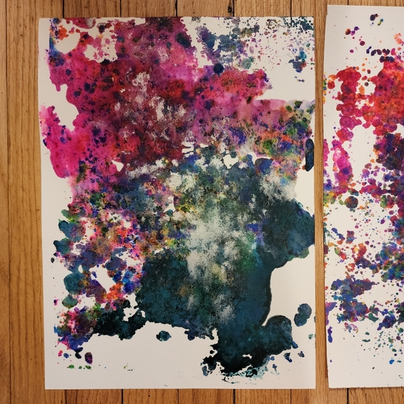 2 HANDCRAFTED Abstract Paintings HANDPAINTED Artwork HANDMADE Wall Art Decor - Picture 4 of 7